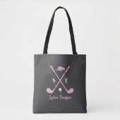 Elegant Pink Golf Club White Bows Custom Birthday Tote Bag (Voorkant)