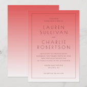 Elegant Pink Gradient Wedding Invitations Kaart (Voorkant / Achterkant)