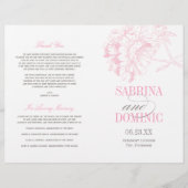 Elegant Pink Gray Floral Peony Wedding Ceremony (Voorkant)