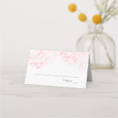 Elegant Pink Gray Floral Peony Wedding Plaatskaartje (Voorkant)