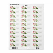 ELEGANT PINK GREEN BLUSH PEONY FLORAL WATERVERF ETIKET (Full Sheet)