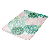 Elegant Pink Green Dahlia Floral Badmat (Gekanteld)