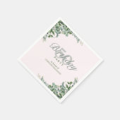 Elegant Pink Green Flower Women's 50th Birthday  Servet (Hoek)