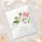 Elegant Pink Green Peony Floral Vrijgezellenfeest Bedankzakje (Geknipt)