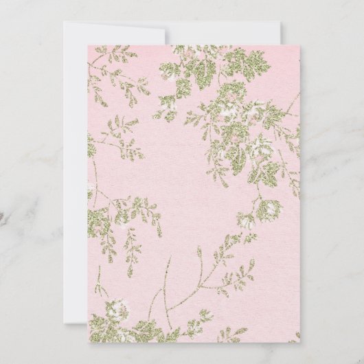 ELEGANT PINK GREEN SPRING THEME BIRTHDAY KAART (Achterkant)