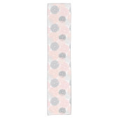 Elegant Pink Grey Dahlia Floral Korte Tafelloper (Voorkant)