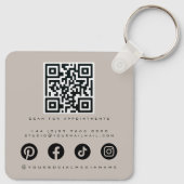 Elegant Pink Grey Lash Extension Beauty Salon QR Sleutelhanger (Achterkant)