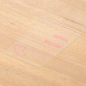 Elegant Pink Hearts Wedding Invitation Acryl Uitnodigingen (Laagn)