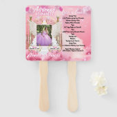 Elegant Pink Heavenly Photo Memorial Funeral Handwaaier (Voorkant en achterkant)