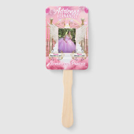 Elegant Pink Heavenly Photo Memorial Funeral Handwaaier