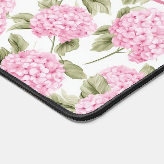 Elegant Pink Hydragea Flowers Pattern Monogram Bureaumat (Hoek)
