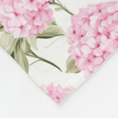 Elegant Pink Hydragea Flowers Pattern Monogram Fleece Deken (Hoek)