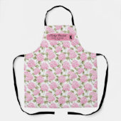 Elegant Pink Hydragea Flowers Pattern Monogram Schort (Voorkant)
