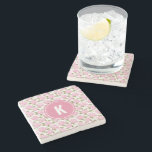 Elegant Pink Hydragea Flowers Pattern Monogram Stenen Onderzetter<br><div class="desc">Protect your surfaces in style with the Elegant Pink Hydrangea Flowers Pattern Monogram Stone Coaster. Featuring soft pink hydrangeas and a personalized monogram, this coaster adds a delicate floral touch to your home décor. Made from high-quality, durable stone, it provides excellent protection for your tables and countertops while offering a...</div>