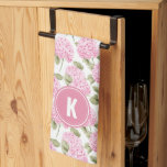 Elegant Pink Hydragea Flowers Pattern Monogram Theedoek<br><div class="desc">Bring a touch of elegance to your kitchen with the Elegant Pink Hydrangea Flowers Pattern Monogram Kitchen Towel. Featuring soft pink hydrangeas and a personalized monogram, this towel combines beauty with functionality. Perfect for drying dishes, wiping hands, or adding a decorative touch, it effortlessly enhances your kitchen décor. Crafted from...</div>