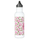 Elegant Pink Hydragea Flowers Pattern Monogram Waterfles (Links)