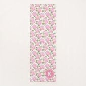 Elegant Pink Hydragea Flowers Pattern Monogram Yogamat (Voorkant)
