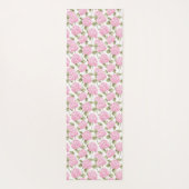 Elegant Pink Hydragea Flowers Pattern Monogram Yogamat (Achterkant)