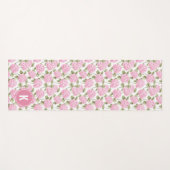 Elegant Pink Hydragea Flowers Pattern Monogram Yogamat (Voorkant (horizontaal))