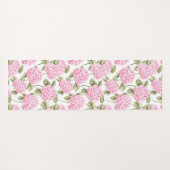 Elegant Pink Hydragea Flowers Pattern Monogram Yogamat (Achterkant (horizontaal))