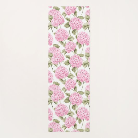 Elegant Pink Hydragea Flowers Pattern Monogram Yogamat (Achterkant)