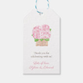 Elegant Pink Hydrangea Al Fresco Vrijgezellenfeest Cadeaulabel (Voorkant)