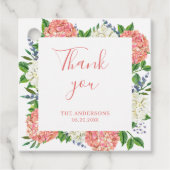 Elegant Pink Hydrangea Baby shower Hartelijk dank Bedankjes Labels (Voorkant)