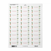 Elegant Pink Hydrangea Baby shower Return Address Etiket (Full Sheet)