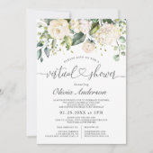 Elegant Pink Hydrangea Rozen virtueel Vrijgezellen Kaart (Voorkant)