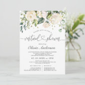 Elegant Pink Hydrangea Rozen virtueel Vrijgezellen Kaart (Staand voorkant)