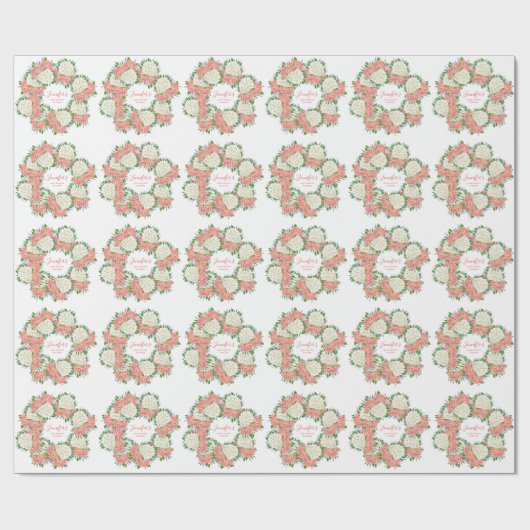 Elegant Pink Hydrangea Summer Spring Baby shower Cadeaupapier (Vlak)