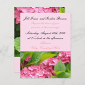 Elegant Pink Hydrangea Wedding Kaart (Voorkant / Achterkant)