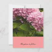Elegant Pink Hydrangea Wedding Kaart (Achterkant)