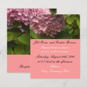 Elegant Pink Hydrangea Wedding Kaart (Voorkant / Achterkant)