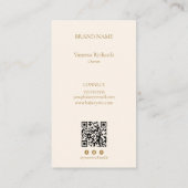 Elegant Pink Ivory Diamond Gold Frame Monogram Visitekaartje (Achterkant)