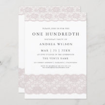 Elegant Pink Lace 100e verjaardag