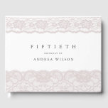 Elegant Pink Lace 50th Birthday Party Gastenboek<br><div class="desc">Elegant roze kant 50th Birthday Party Guestbook Zie bijbehorend collectie in Niche en nestwinkel</div>