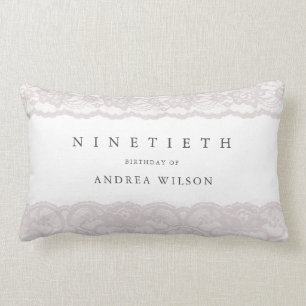 Elegant Pink Lace 90th Birthday Gift Kussen