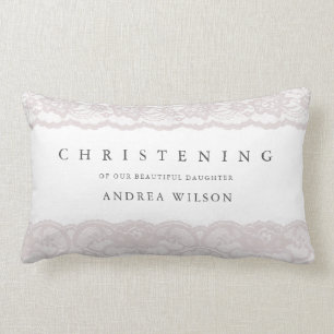 Elegant Pink Lace Christening baptisme Kussen