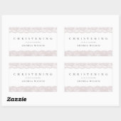 Elegant Pink Lace Christening baptisme voor Rechthoekige Sticker (Vel)