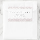 Elegant Pink Lace Christening baptisme voor Rechthoekige Sticker (Tas)