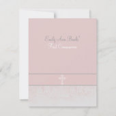 Elegant Pink Lace First Heilige Communauteit Uitno Kaart (Achterkant)