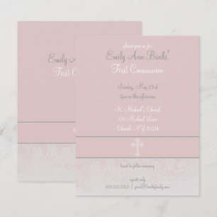 Elegant Pink Lace First Heilige Communauteit Uitno Kaart