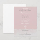 Elegant Pink Lace First Heilige Communauteit Uitno Kaart (Voorkant / Achterkant)