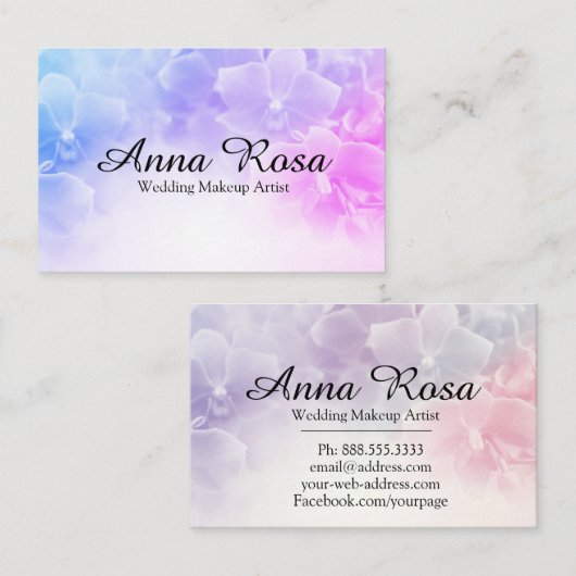 *~* Elegant Pink Lavender Flower Macro Foto Visitekaartje (Voorkant / Achterkant)