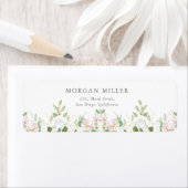 Elegant Pink Lili Ivory Roos Floral Address Label (Insitu)