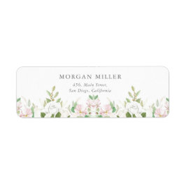 Elegant Pink Lili Ivory Roos Floral Address Label
