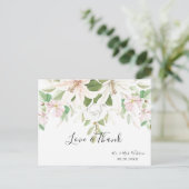 Elegant Pink Lili | Ivory Roos Floral Hartelijk da Briefkaart (Staand voorkant)