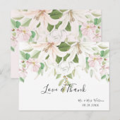 Elegant Pink Lili | Ivory Roos Floral Hartelijk da Briefkaart (Voorkant / Achterkant)