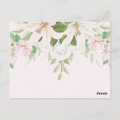 Elegant Pink Lili | Ivory Roos Floral Hartelijk da Briefkaart (Achterkant)